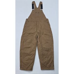 WFS Element Gear Men 2XL Brown Insulated Cotton Duck Canvas Bib Work Overalls